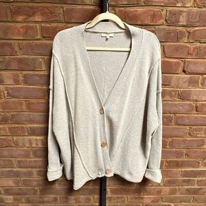 Easel Womens Grey Oversized Cardigan Size Medium